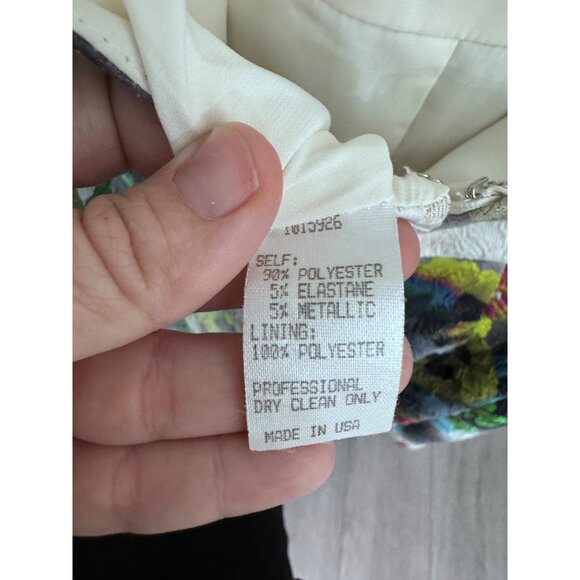 Alberto Makali halter tie shorts romper sparkle floral jewel tone glam size L - Picture 6 of 7